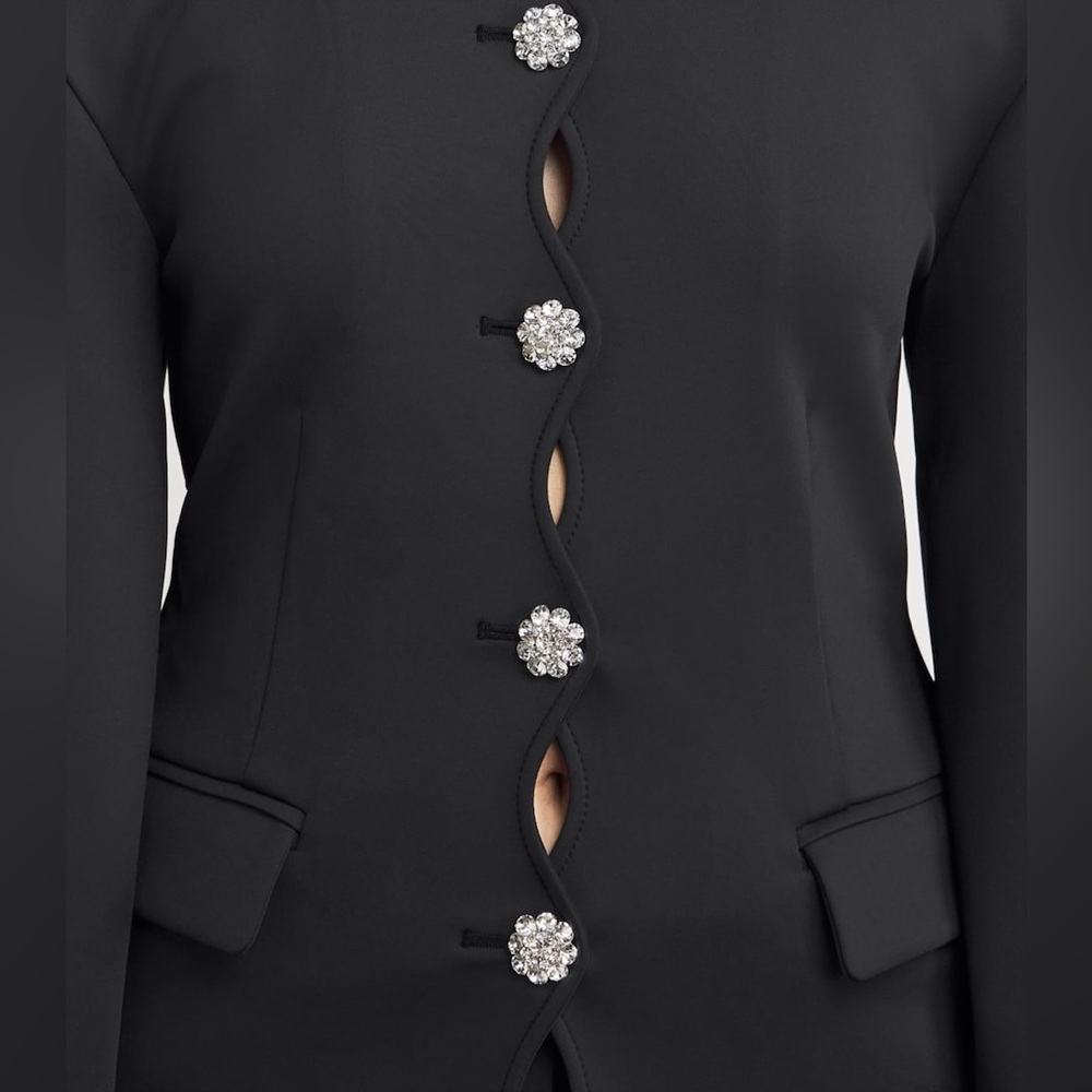 Ganni Women's Black Structured Neoprene Jacket - size 38 - Picture 4 of 12